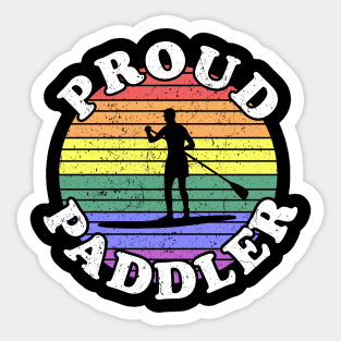 SUP Proud Paddler Retro LGBT Sticker